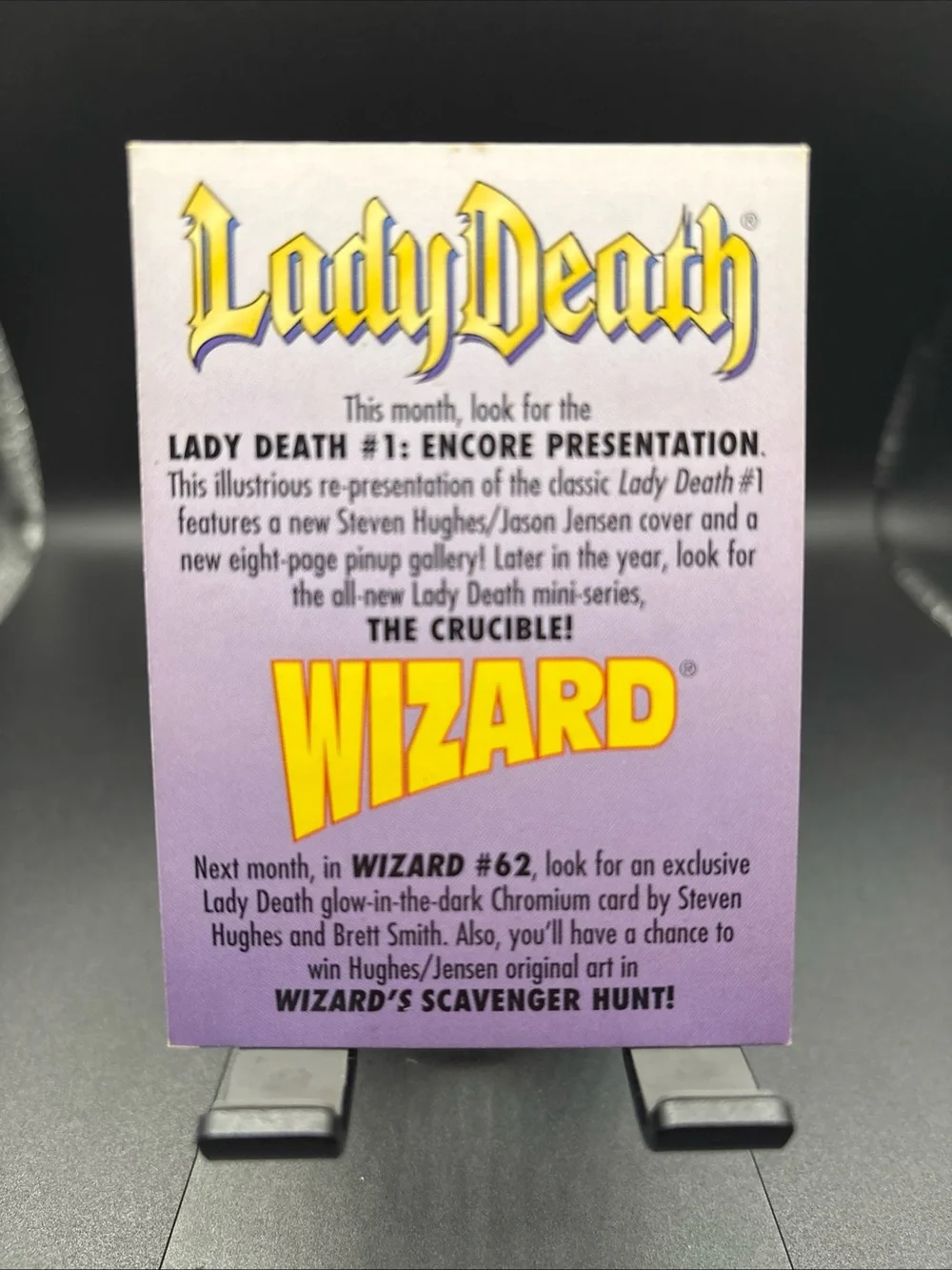 1996 Lady Death 1 Wizard Magazine #62- Chaos Comics Promo Comic Locator Card